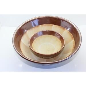 Japanese Set Ceramic Suribachi Mortar Food Preparation Bowls 10-1/4" - 6"D NEW